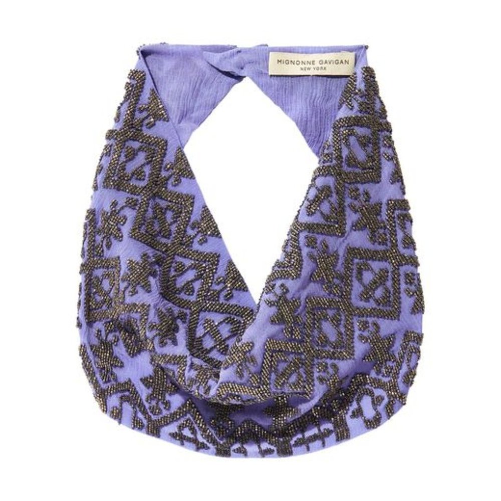 Mignonne Gavigan Dakota Scarf Necklace Purple Gunmetal